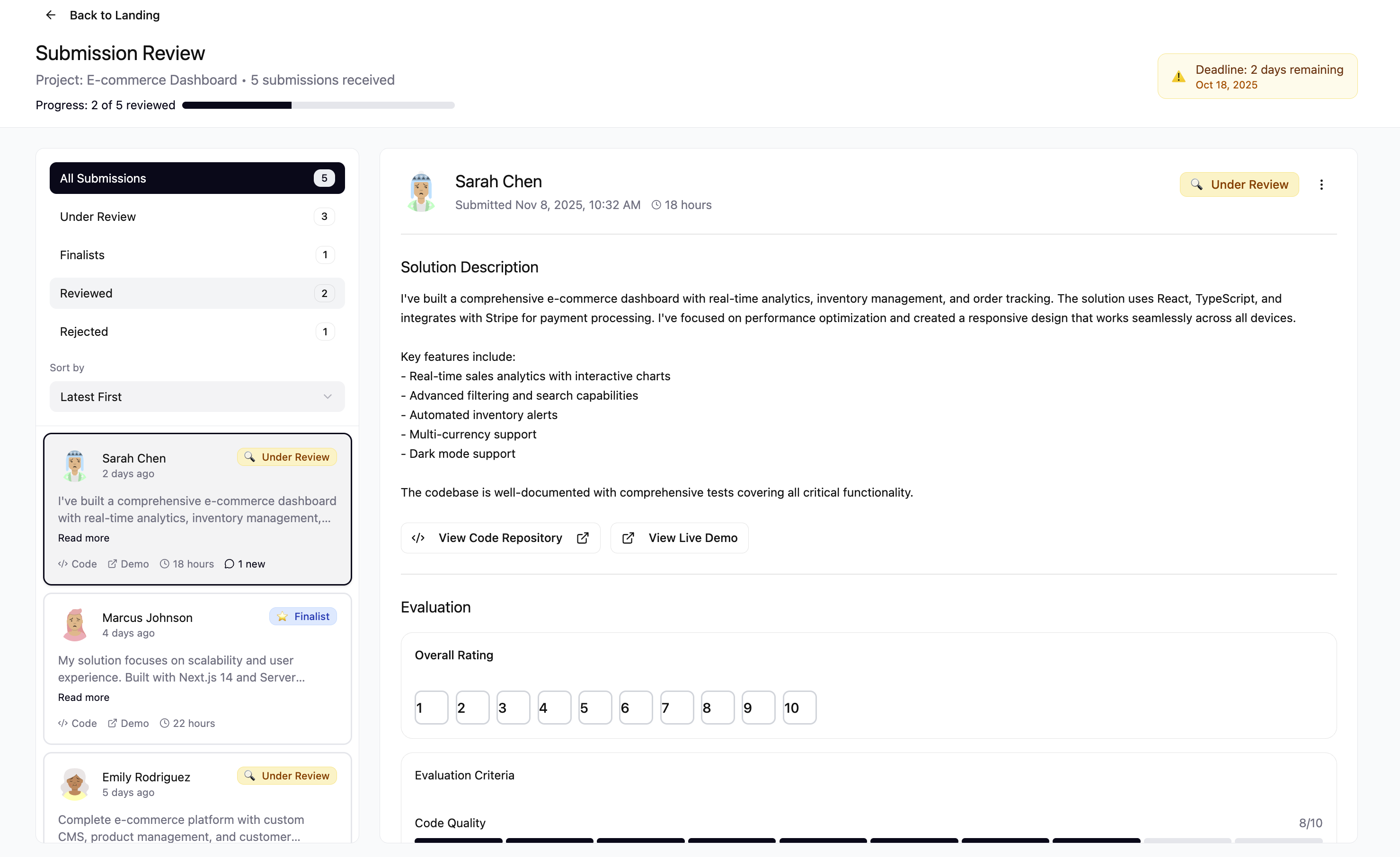 Incipia platform visualization